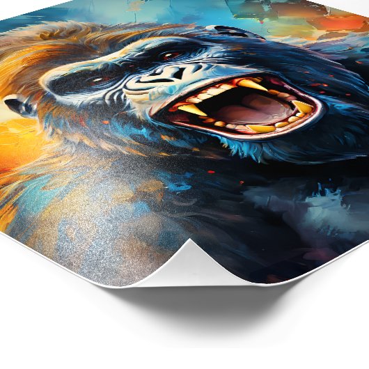 Glimlachende gorilla foto afdruk (Hoek)