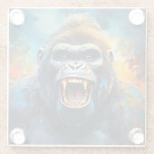 Glimlachende gorilla glazen onderzetter (Achterkant)