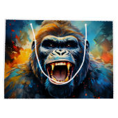 Glimlachende gorilla groot cadeauzakje (Achterkant)