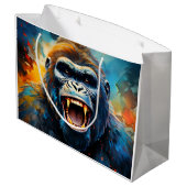 Glimlachende gorilla groot cadeauzakje (Achterkant Gekanteld)
