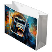 Glimlachende gorilla groot cadeauzakje (Voorkant Gekanteld)