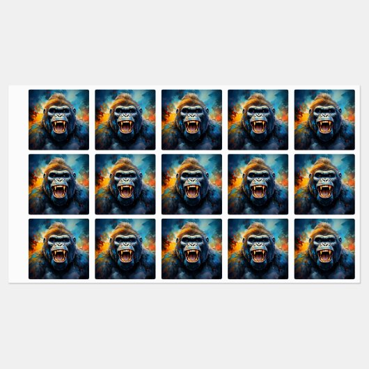 Glimlachende gorilla labels (Vel)