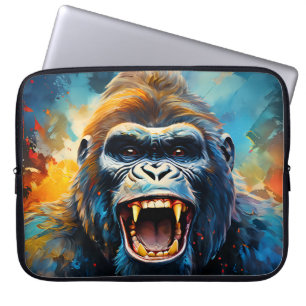 Glimlachende gorilla laptop sleeve