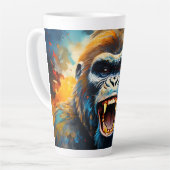 Glimlachende gorilla latte mok (Linkerhoek)