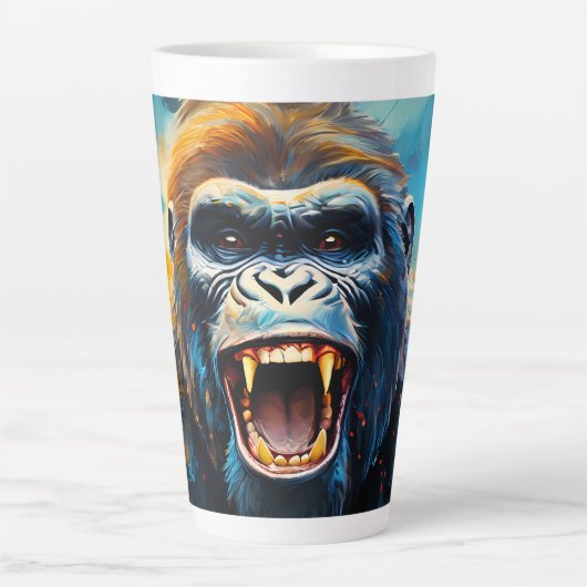 Glimlachende gorilla latte mok (Voorkant)