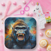 Glimlachende gorilla papieren bordje (Feest)