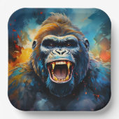 Glimlachende gorilla papieren bordje (Voorkant)