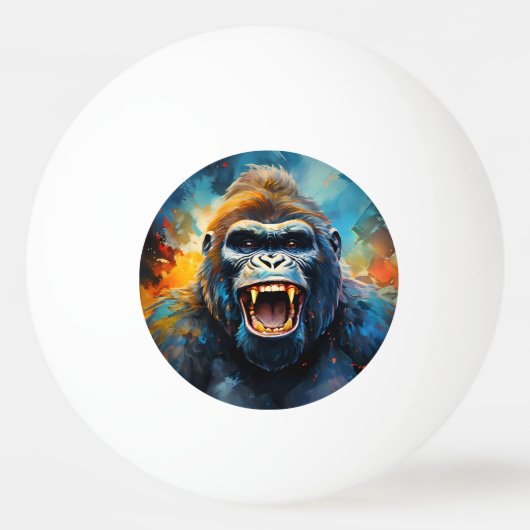 Glimlachende gorilla pingpongbal (Voorkant)