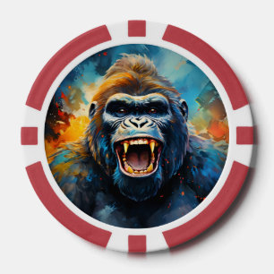 Glimlachende gorilla poker chips