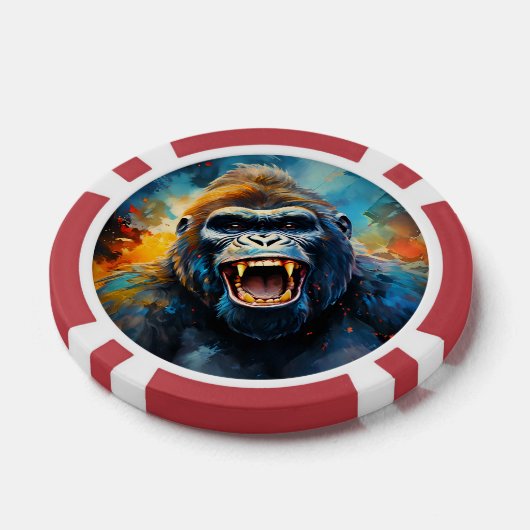 Glimlachende gorilla poker chips (Enkel)