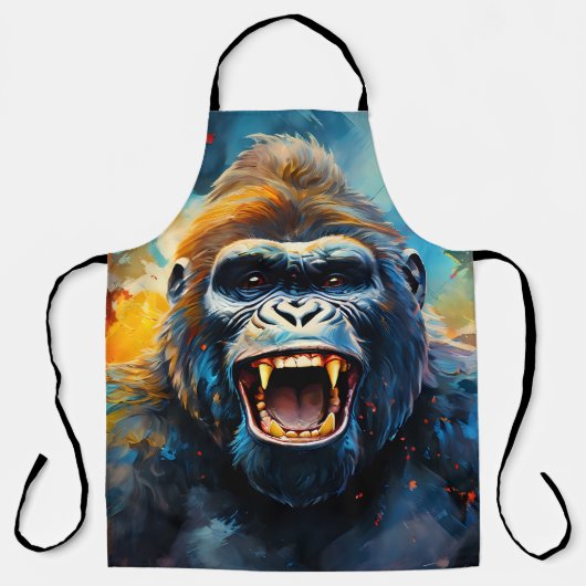 Glimlachende gorilla schort (Voorkant)