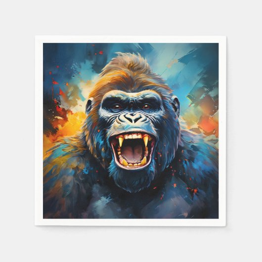 Glimlachende gorilla servet (Voorkant)