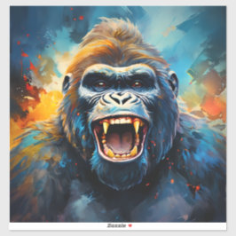 Glimlachende gorilla sticker
