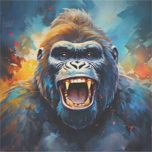 Glimlachende gorilla sticker (Voorkant)