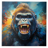 Glimlachende gorilla tegeltje (Voorkant)