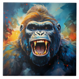 Glimlachende gorilla tegeltje