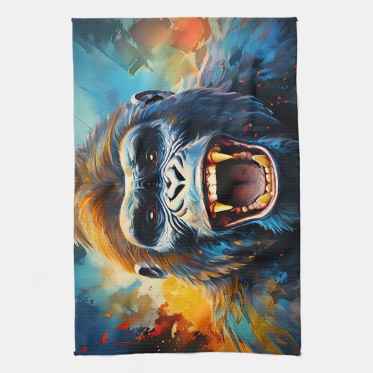 Glimlachende gorilla theedoek (Verticaal)