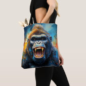 Glimlachende gorilla tote bag (Dichtbij)