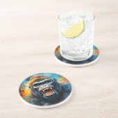 Glimlachende gorilla zandsteen onderzetter (Zijkant)