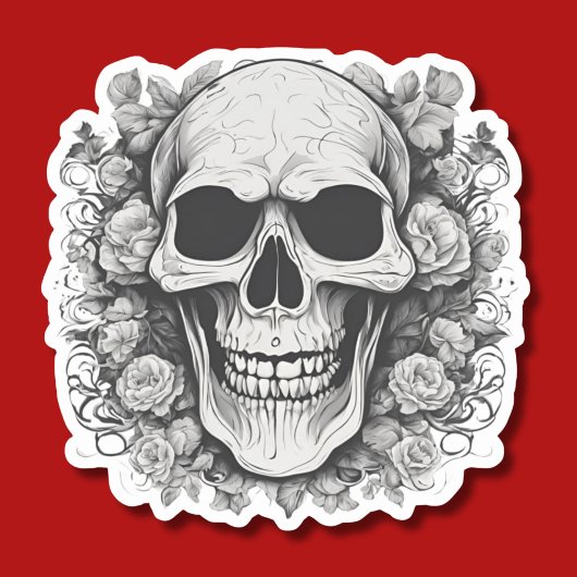 Glimlachende Gotische Schedel Waterdicht Sticker