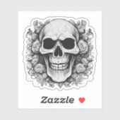 Glimlachende Gotische Schedel Waterdicht Sticker (Vel)