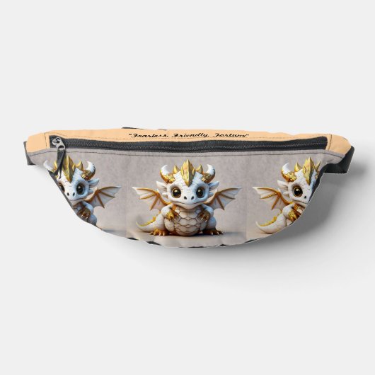 Glimlachende Gouden Draak Heuptasje (Liggend)