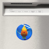 Glimlachende goudvis ronde magneet (Insitu (Vaatwasser))