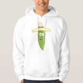 Glimlachende Groene Chilipeper Hoodie (Voorkant)