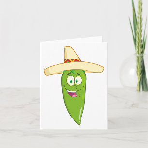 Glimlachende Groene Chilipeper Kaart