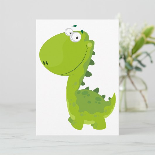 Glimlachende Groene Dino Kaart