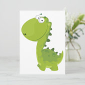 Glimlachende Groene Dino Kaart (Staand voorkant)