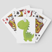 Glimlachende Groene Dino Pokerkaarten (Achterkant)