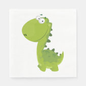 Glimlachende Groene Dino Servet (Voorkant)