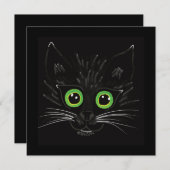Glimlachende groene ogen kat feestdagenkaart (Voorkant / Achterkant)