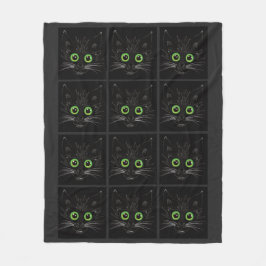 Glimlachende groene ogen kat fleece deken