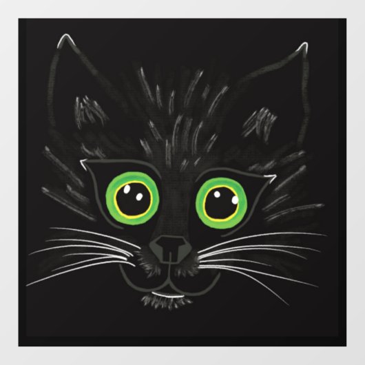 Glimlachende groene ogen kat raamsticker (Vel)