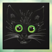 Glimlachende groene ogen kat raamsticker (Vel 3)