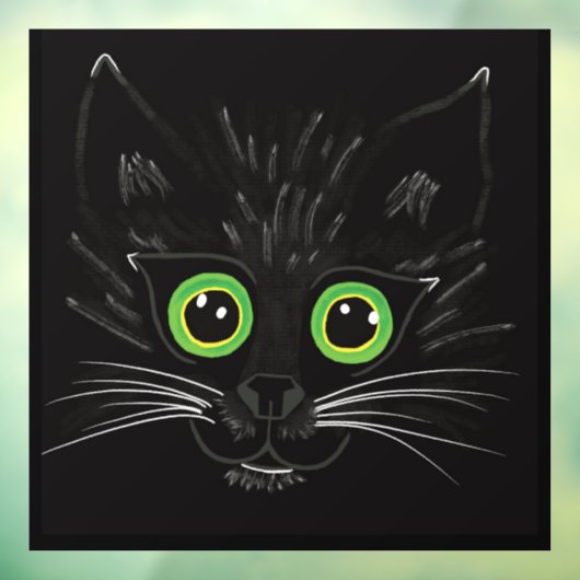 Glimlachende groene ogen kat raamsticker (Vel 3)