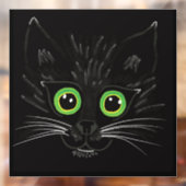 Glimlachende groene ogen kat raamsticker (Vel 2)