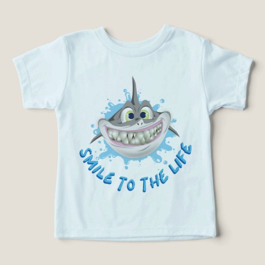 Glimlachende haai in cartoon stijl - Glimlach naar (Design voorkant)