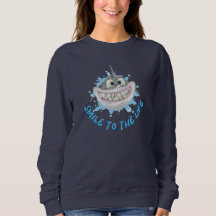 Glimlachende haai in cartoon stijl - Glimlach naar