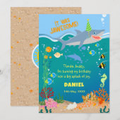 Glimlachende haai onder het zee boy Verjaardagsfee Bedankkaart (Voorkant / Achterkant)