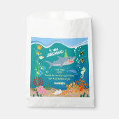 Glimlachende haai onder het zee boy Verjaardagsfee Bedankzakje (Voorkant)