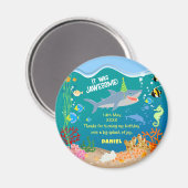 Glimlachende haai onder het zee boy Verjaardagsfee Magneet (Voorkant / Achterkant)