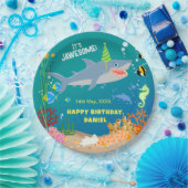 Glimlachende haai onder het zee boy Verjaardagsfee Papieren Bordje (Feest)