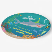 Glimlachende haai onder het zee boy Verjaardagsfee Papieren Bordje (Gekanteld)