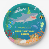 Glimlachende haai onder het zee boy Verjaardagsfee Papieren Bordje (Voorkant)