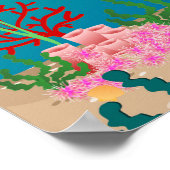 Glimlachende haai onder het zee boy Verjaardagsfee Poster (Hoek)