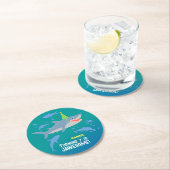 Glimlachende haai onder het zee boy Verjaardagsfee Ronde Kartonnen Onderzetter (Insitu)