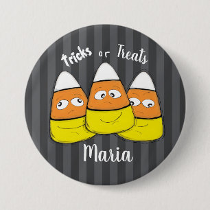 Glimlachende Halloween Maan Mais Snoep Klassieke R Ronde Button 7,6 Cm